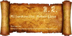 Milenkovits Robertina névjegykártya